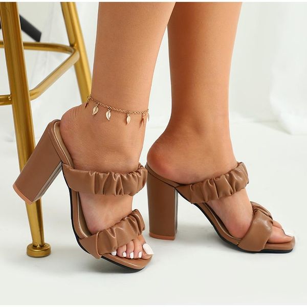 slippers summer women 9cm high heels pu leather casual pumps female elegant open toe pleated cross band mules 2021, Black
slippers summer women 9cm high heels pu leather casual pumps female elegant open toe pleated cross band mules 2021, Black