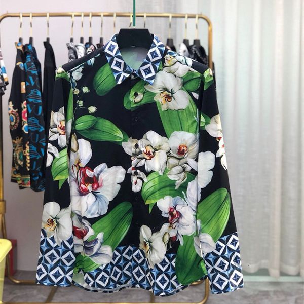 men's casual shirts 2021 autumn floral designer printing long sleeves c147, White;black
men's casual shirts 2021 autumn floral designer printing long sleeves c147, White;black