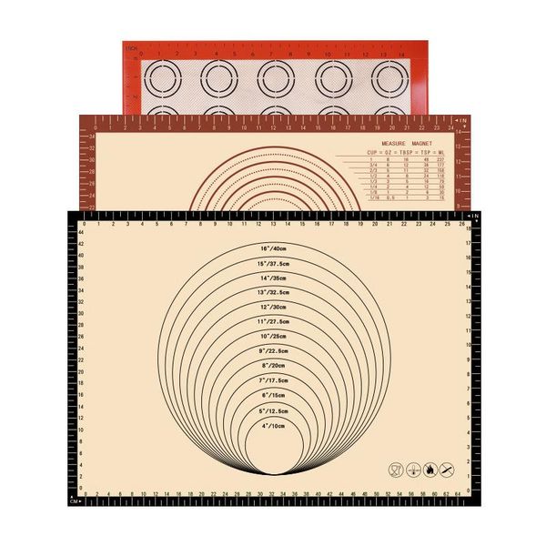multiple size baking mat non-stick silicone rolling dough pad for cake cookie macaron bakeware pastry tools accessories pins & boards
multiple size baking mat non-stick silicone rolling dough pad for cake cookie macaron bakeware pastry tools accessories pins & boards