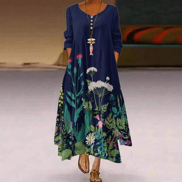 casual dresses 40# plus size maxi dress women boho floral print long sleeve loose elegant for women vintage oversized pocket, Black;gray
casual dresses 40# plus size maxi dress women boho floral print long sleeve loose elegant for women vintage oversized pocket, Black;gray