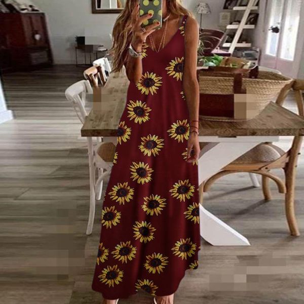 casual dresses summer women dress style sling floral long boho v-neck sleeveless beach print maxi sundress, Black;gray
casual dresses summer women dress style sling floral long boho v-neck sleeveless beach print maxi sundress, Black;gray