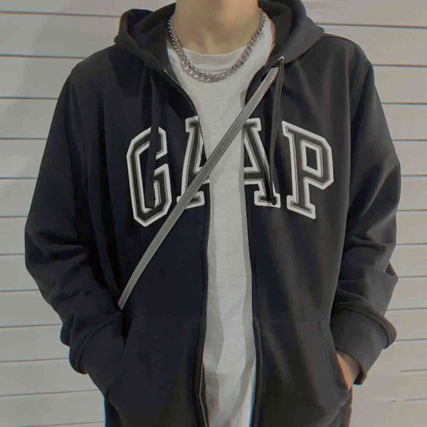 brand hoodie gap men's zipper jacket women's ins embroidery loose casual couple autumn and winter trend, Black
brand hoodie gap men's zipper jacket women's ins embroidery loose casual couple autumn and winter trend, Black