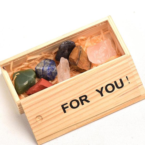 1set natural crystal stone seven chakras wooden boxes rock mineral specimen large grain unpolished healing collection gift party favor
1set natural crystal stone seven chakras wooden boxes rock mineral specimen large grain unpolished healing collection gift party favor