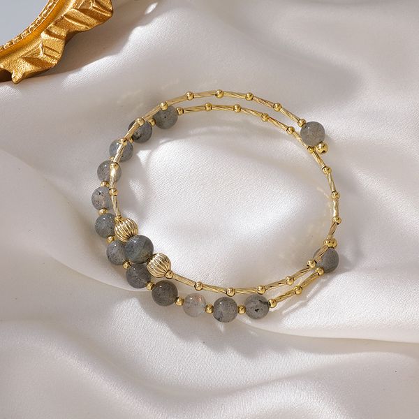bracelet 2021 crystal korean version grey moonstone double ring temperament student fresh hand ornament gift, Golden;silver
bracelet 2021 crystal korean version grey moonstone double ring temperament student fresh hand ornament gift, Golden;silver