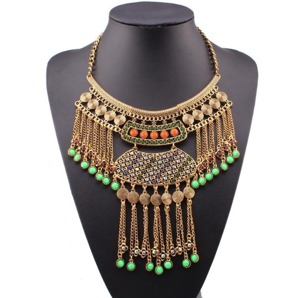 fashionable design big chunky necklace vintage statement tassel pendants crystal alloy for christmas gifts pendant necklaces, Silver
fashionable design big chunky necklace vintage statement tassel pendants crystal alloy for christmas gifts pendant necklaces, Silver