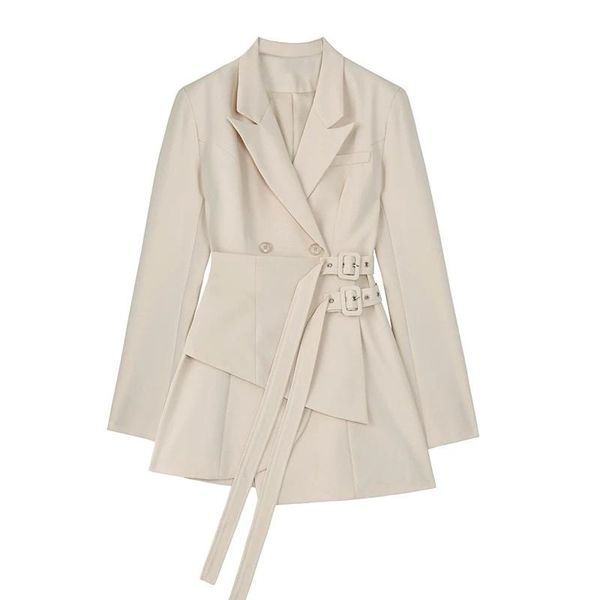 women's suits & blazers women irregular bandage spliced blazer lapel long sleeve loose fit jacket fashion tide spring autumn 2021, White;black
women's suits & blazers women irregular bandage spliced blazer lapel long sleeve loose fit jacket fashion tide spring autumn 2021, White;black
