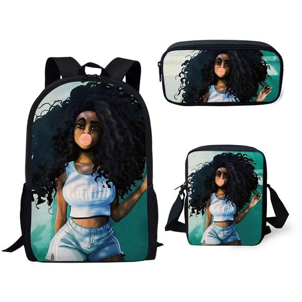 3pcs/set children's school backpack black african girls pattern bags kawaii girs design teenagers book-bags set 
3pcs/set children's school backpack black african girls pattern bags kawaii girs design teenagers book-bags set