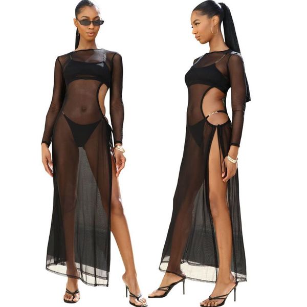 casual dresses 2021 summer women mesh sheer long robe bikini cover up swimsuit swimwear beach dress bathing suit cover-ups, Black;gray
casual dresses 2021 summer women mesh sheer long robe bikini cover up swimsuit swimwear beach dress bathing suit cover-ups, Black;gray