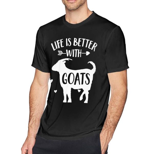men's t-shirts life is better with goats shirts for men graphic tee fashion casual slim fit top, White;black
men's t-shirts life is better with goats shirts for men graphic tee fashion casual slim fit top, White;black