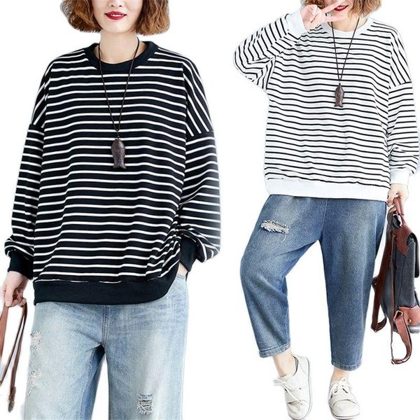 women's hoodies & sweatshirts arcsinx striped sweatshirt for large size 4xl 5xl 6xl long sleeve korean women pullover autumn black whit
women's hoodies & sweatshirts arcsinx striped sweatshirt for large size 4xl 5xl 6xl long sleeve korean women pullover autumn black whit