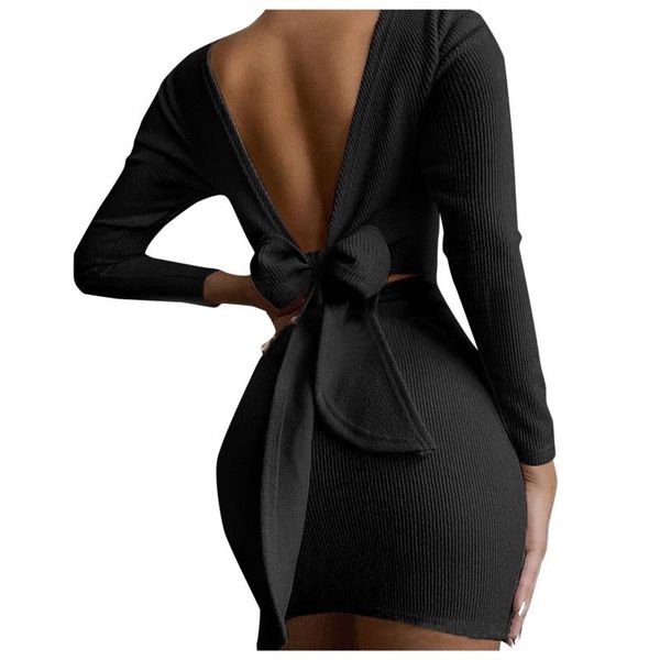 casual dresses women open back knotted bodycon mini dress long sleeve short female 2021 summer spring low cut lady party vestidos, Black;gray
casual dresses women open back knotted bodycon mini dress long sleeve short female 2021 summer spring low cut lady party vestidos, Black;gray
