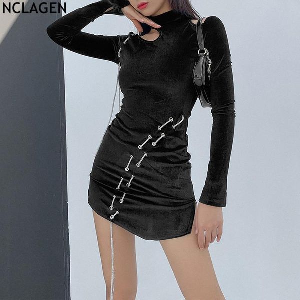 drawstring asymmetry hollow out long sleeve buttock dress gothic black side split fitness punk grunge women vestidos casual dresses, Black;gray
drawstring asymmetry hollow out long sleeve buttock dress gothic black side split fitness punk grunge women vestidos casual dresses, Black;gray