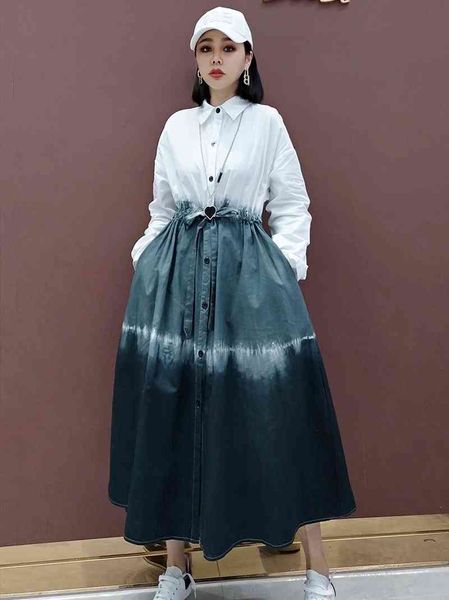 european style spring 2021 fashion dress korean cotton dresser waistline big size women's loose temperament, Black;gray
european style spring 2021 fashion dress korean cotton dresser waistline big size women's loose temperament, Black;gray