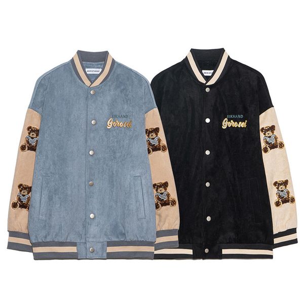 men's hoodies & sweatshirts baseball jacket, soft suede uniform, embroidered sleeves, bear clothes, hip hop casual harajuku, Black
men's hoodies & sweatshirts baseball jacket, soft suede uniform, embroidered sleeves, bear clothes, hip hop casual harajuku, Black