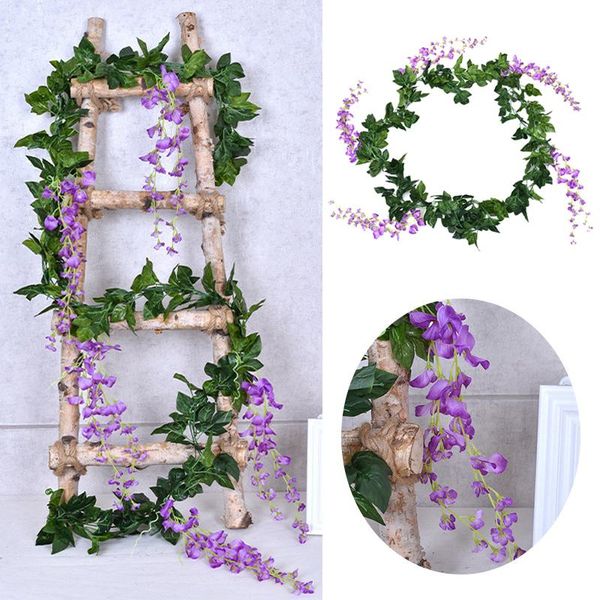 2.1m wisteria artificial flower vine wreath wedding arch decoration fake plant leaf rattan trailing ivy wall decor decorative flowers & wrea
2.1m wisteria artificial flower vine wreath wedding arch decoration fake plant leaf rattan trailing ivy wall decor decorative flowers & wrea