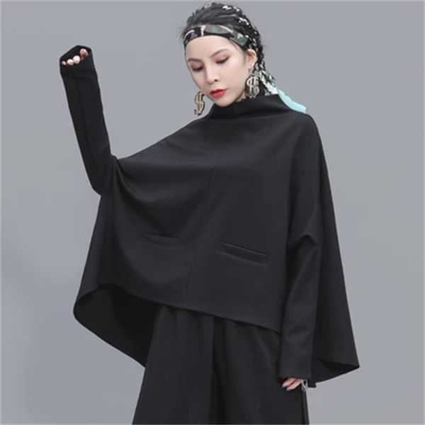 women's t-shirt large and small fashion brand clothing cold wind original design cape hoodie casual loose jacket t, White
women's t-shirt large and small fashion brand clothing cold wind original design cape hoodie casual loose jacket t, White
