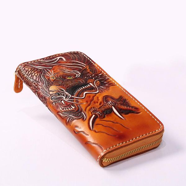 wallets handmade bag carving chinese dragon brave troops purses men long clutch vegetable tanned leather design gifts, Red;black
wallets handmade bag carving chinese dragon brave troops purses men long clutch vegetable tanned leather design gifts, Red;black