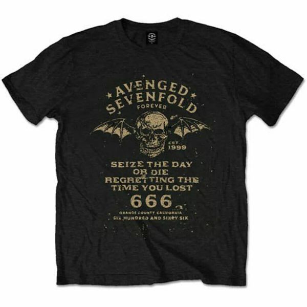 official avenged sevenfold t shirt seize the day black mens metal rock a7x new, White;black
official avenged sevenfold t shirt seize the day black mens metal rock a7x new, White;black