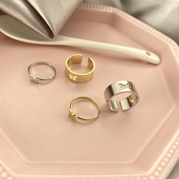punk fashion butterfly rings for women men gold silver color lover couple ring set opening cuff engagement wedding jewelry cluster, Golden;silver
punk fashion butterfly rings for women men gold silver color lover couple ring set opening cuff engagement wedding jewelry cluster, Golden;silver