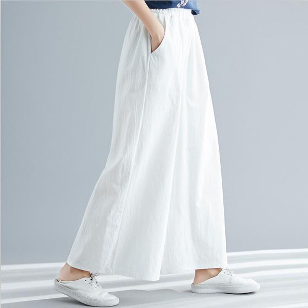 women's pants & capris 2021 women vintage wide leg spring solid cotton linen trousers elastic waist loose long large size -7xl, Black;white
women's pants & capris 2021 women vintage wide leg spring solid cotton linen trousers elastic waist loose long large size -7xl, Black;white