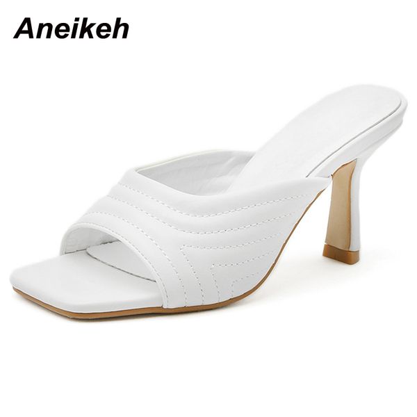 high heel head peep toe summer women mules fashion pu shallow solid sewing ladies outside slipper concise 35-41 210507, Black
high heel head peep toe summer women mules fashion pu shallow solid sewing ladies outside slipper concise 35-41 210507, Black