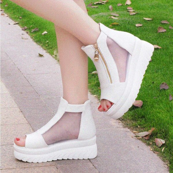 dress shoes summer fish mouth rome thick bottom muffin with sandals women's fashionable mesh side zipper tide, Black
dress shoes summer fish mouth rome thick bottom muffin with sandals women's fashionable mesh side zipper tide, Black