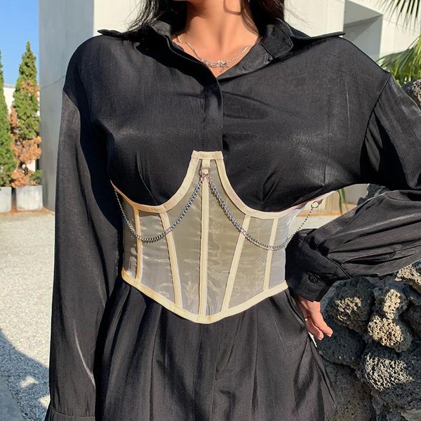 women's shapers punk metal chain black corset mall goth high waist corsets harajuku vintage mesh see through shaper women, Black;white
women's shapers punk metal chain black corset mall goth high waist corsets harajuku vintage mesh see through shaper women, Black;white
