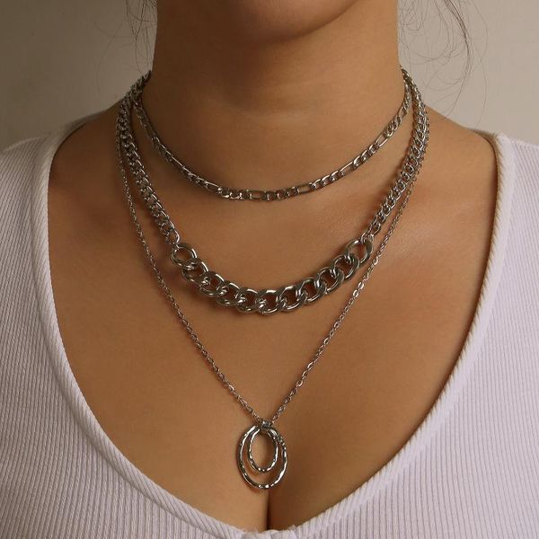 pendant necklaces oval circles necklace for women silver color figaro clavicle chain layered female 2021 fashion jewelry simple
pendant necklaces oval circles necklace for women silver color figaro clavicle chain layered female 2021 fashion jewelry simple