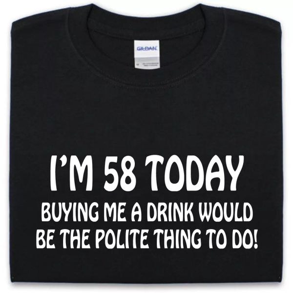 58th compleanno t shirt s-xxl divertente uomo donna regalo scherzo bere, White;black
58th compleanno t shirt s-xxl divertente uomo donna regalo scherzo bere, White;black