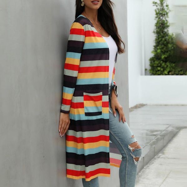 women's jackets 2021 striped cardigans women autumn casual long sleeve female coat ladies patchwork coats outwear, Black;brown
women's jackets 2021 striped cardigans women autumn casual long sleeve female coat ladies patchwork coats outwear, Black;brown