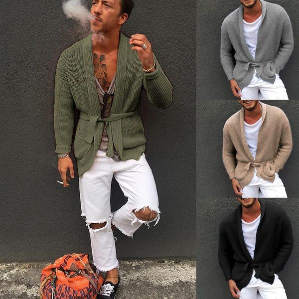 men's sweaters latest army green men cardigan sweater with belt casual knitted for fashion solid color autumn male outerwear, White;black
men's sweaters latest army green men cardigan sweater with belt casual knitted for fashion solid color autumn male outerwear, White;black