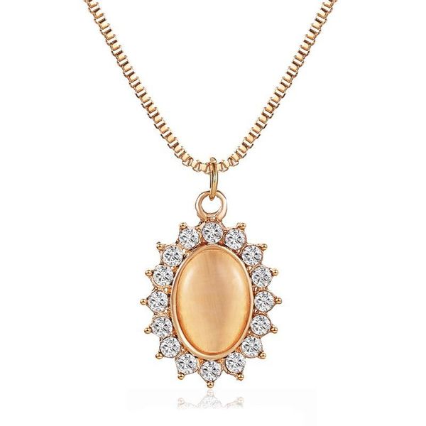 earrings & necklace temperament opal sunflower micro inlay zircon oval pendant, Silver
earrings & necklace temperament opal sunflower micro inlay zircon oval pendant, Silver
