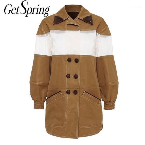 women's jackets getspring women coat double breasted long jacket sleeve perspective mesh spliced coats fashion female 2021, Black;brown
women's jackets getspring women coat double breasted long jacket sleeve perspective mesh spliced coats fashion female 2021, Black;brown