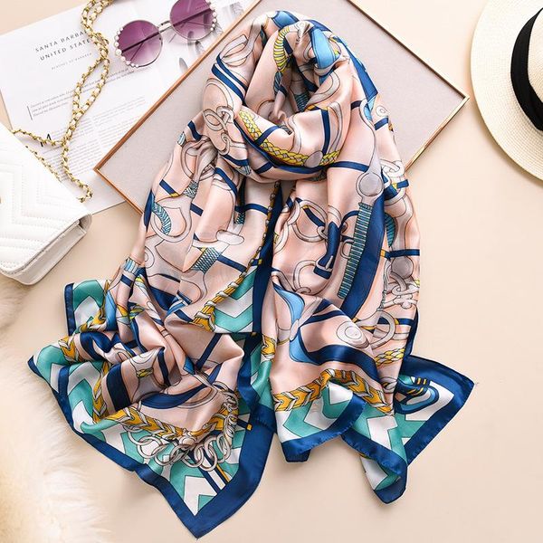scarves 2021 luxury sunscreen 180*90cm silk scarf women designer print shawls hijab foulard pashmina ladies wraps, Blue;gray
scarves 2021 luxury sunscreen 180*90cm silk scarf women designer print shawls hijab foulard pashmina ladies wraps, Blue;gray