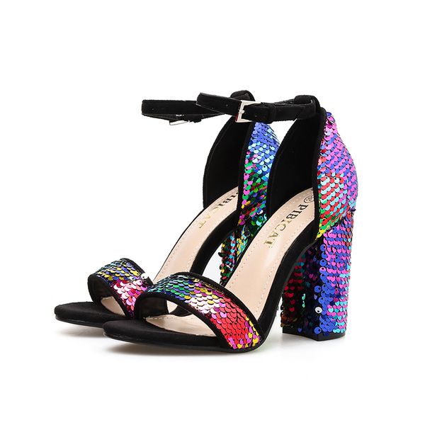 summr new sequined 2021 buckle thick high-heeled womens sandals open toes colorful shiny womens shoes nightclub sandals, Black
summr new sequined 2021 buckle thick high-heeled womens sandals open toes colorful shiny womens shoes nightclub sandals, Black