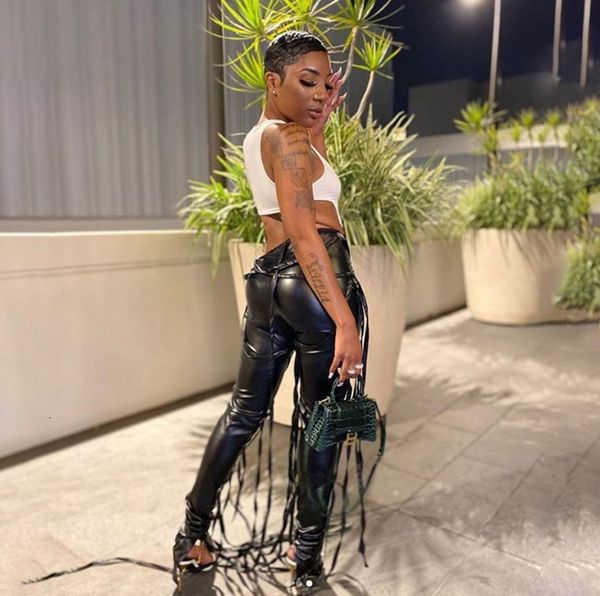 capri faux put on ny leather ribbons criss cross women's hips high pencil fashion 2021 clothes, Black;white
capri faux put on ny leather ribbons criss cross women's hips high pencil fashion 2021 clothes, Black;white