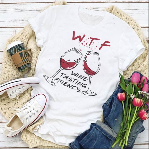 women t shirts graphic wine 90s cute printed style fashion summer shirt womens clothing lady clothes tee female, White
women t shirts graphic wine 90s cute printed style fashion summer shirt womens clothing lady clothes tee female, White