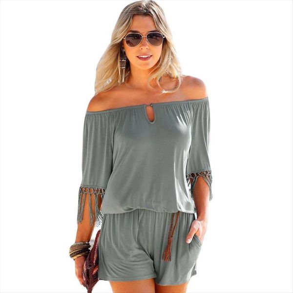 summer casual playsuits women romper slash neck tassel beach shorts overalls boho girls pockets off shoulder rompers, Black;white
summer casual playsuits women romper slash neck tassel beach shorts overalls boho girls pockets off shoulder rompers, Black;white