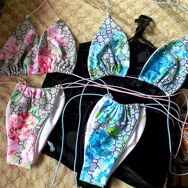 classic floral printed bikini set full letter designer swimsuit women flowers bathing suit summer elastic soft beachwear, White;black
classic floral printed bikini set full letter designer swimsuit women flowers bathing suit summer elastic soft beachwear, White;black