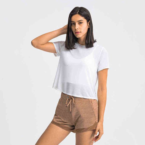 women's jackets 2021 summer yoga cloth versatile half length sports short sleeve women's running fitns breathable women, White
women's jackets 2021 summer yoga cloth versatile half length sports short sleeve women's running fitns breathable women, White