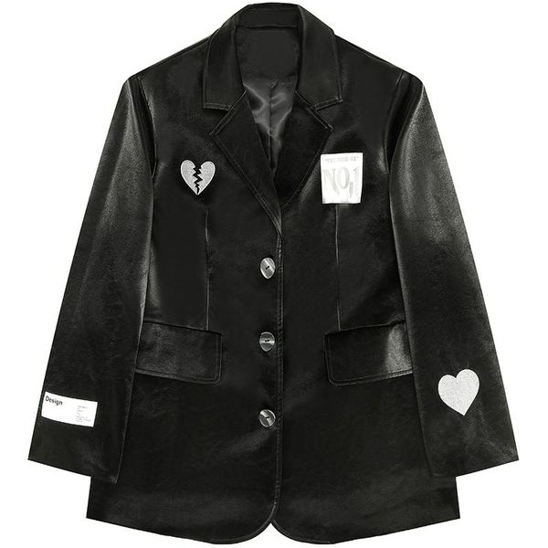women's suits & blazers blazer coat ladies jacket black embroidered love silhouette suit cool women autumn loose gothic, White;black
women's suits & blazers blazer coat ladies jacket black embroidered love silhouette suit cool women autumn loose gothic, White;black