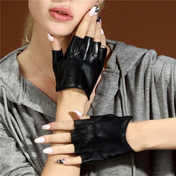 five fingers gloves semi-fingers female summer thin short style driving non-slip fitness half finger goatskin woman' ns108, Blue;gray 
five fingers gloves semi-fingers female summer thin short style driving non-slip fitness half finger goatskin woman' ns108, Blue;gray