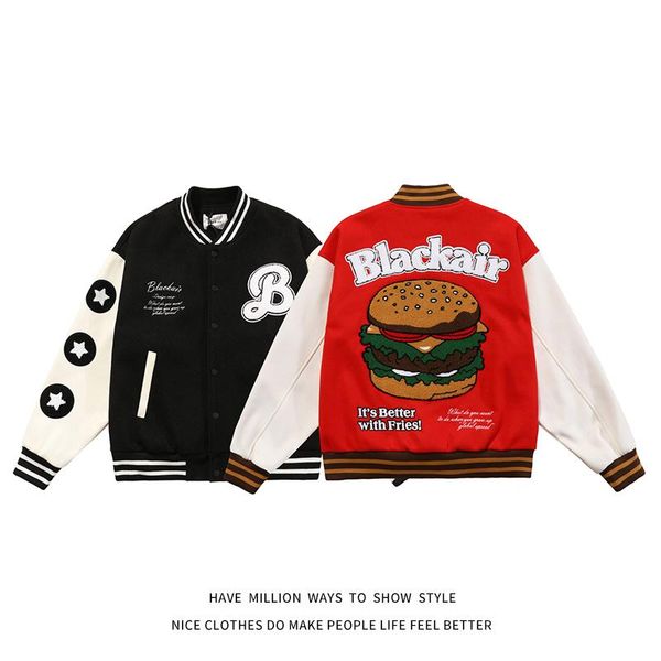 men's jackets arrival autumn spring hamburger embroid patchwork men letterman baseball bomber women varsity stadium jacket award, Black;brown
men's jackets arrival autumn spring hamburger embroid patchwork men letterman baseball bomber women varsity stadium jacket award, Black;brown