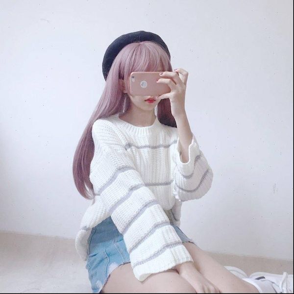 autumn winter fashion striped women sweater knitted long sleeve pullover tricot jumper pull femme sweaters girl, White;black
autumn winter fashion striped women sweater knitted long sleeve pullover tricot jumper pull femme sweaters girl, White;black
