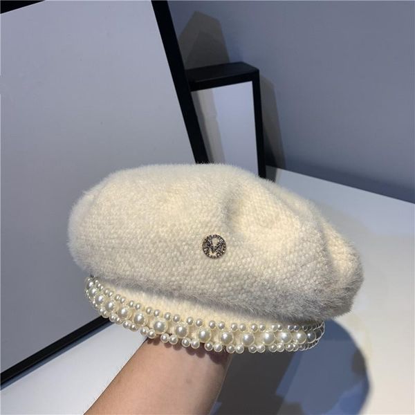 berets 202111-shi autumn winter pearl ribbon letter elegant and gorgeous imitation mink velvet beret hat women leisure painter, Blue;gray
berets 202111-shi autumn winter pearl ribbon letter elegant and gorgeous imitation mink velvet beret hat women leisure painter, Blue;gray