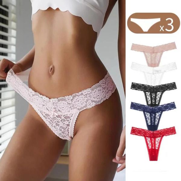 women's panties 3 pcs women lace thong hollow out underwear lady soft panty no trace underpants daily breathable, Black;pink
women's panties 3 pcs women lace thong hollow out underwear lady soft panty no trace underpants daily breathable, Black;pink