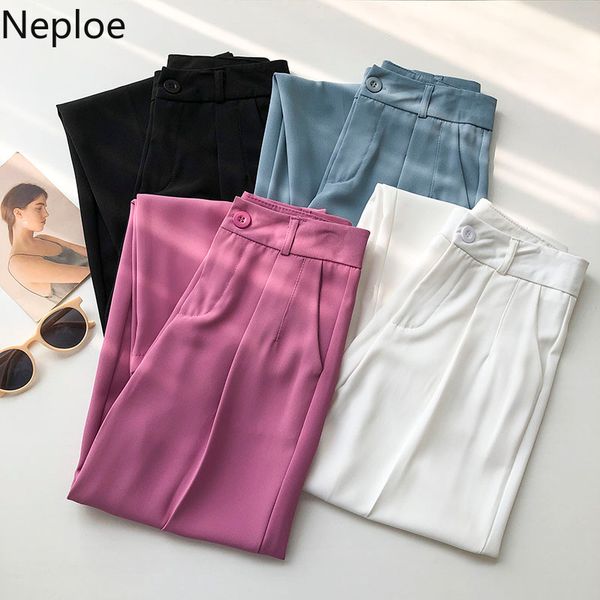neploe straight wide leg pant women summer high waist slim pantalon korean fashion new bottoms loose temperament trousers 4i307 210422, Black;white
neploe straight wide leg pant women summer high waist slim pantalon korean fashion new bottoms loose temperament trousers 4i307 210422, Black;white
