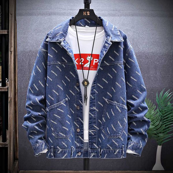 men's jackets blue denim spring autumn casual coats fashion cotton loose jean letter print jackets 3n8p, Black;brown
men's jackets blue denim spring autumn casual coats fashion cotton loose jean letter print jackets 3n8p, Black;brown