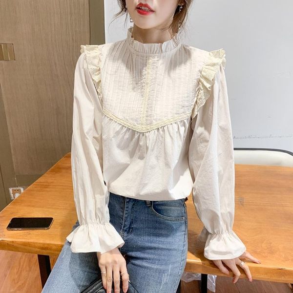 women's blouses & shirts chikichi retro chiffon shirt french lantern sleeve fall 2021 korean long loose pleated ladies, White
women's blouses & shirts chikichi retro chiffon shirt french lantern sleeve fall 2021 korean long loose pleated ladies, White