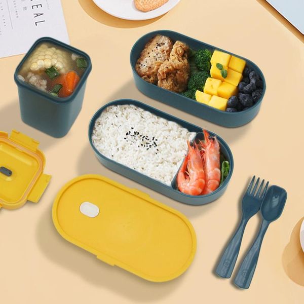 dinnerware sets double layer healthy material lunch box with fork spoon set microwave bento boxes storage container
dinnerware sets double layer healthy material lunch box with fork spoon set microwave bento boxes storage container